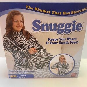 Snuggie with sleeves. Zebra print.